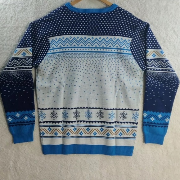 shinestry NWT Christmas Samuel Adams ugly sweater M snowflake fair isle - Picture 3 of 5